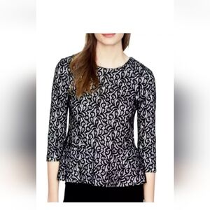 J Crew Black Lace Peplum Top Small